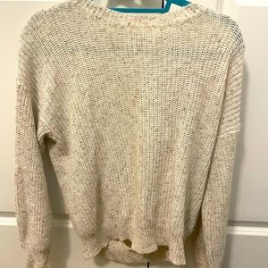 Cream sweater with cute open back